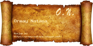 Ormay Natasa névjegykártya